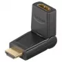Wentronic Goobay Adaptador HDMI™, conector hembra HDMI estándar (tipo A), Negro - conector hembra HDMI™ A > conector macho HDMI™ A, acodado (51721)