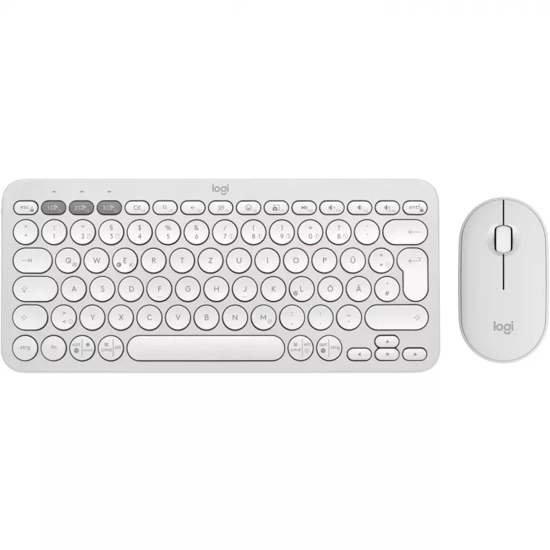 Logitech Pebble 2 Combo Set, blanco, inalámbrico, alemán, 920-012204