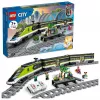 LEGO 60337 City Express Tren de pasajeros Set juguete teledirigido regalo para niños y niñas con faros funcionales 2 vagones y 24 piezas de vía