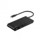 Belkin Connect, USB Type-C, HDMI, USB 2.0 Type-A, USB 3.2 Gen 1 (3.1 Gen 1) Type-C, MicroSD (TransFlash), SD, negro, cable redondo, 0,2 m