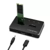 Qoltec 52274 Base de acoplamiento para SSD M.2 | NVMe | SATA | USB-C | DUAL 2 x 2TB