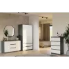 Cómoda 2 puertas 3 cajones top e shop M-MP-K-MAL-2D3S-ANTBIA — marco antracita, puertas blancas, 1200×750×400 mm