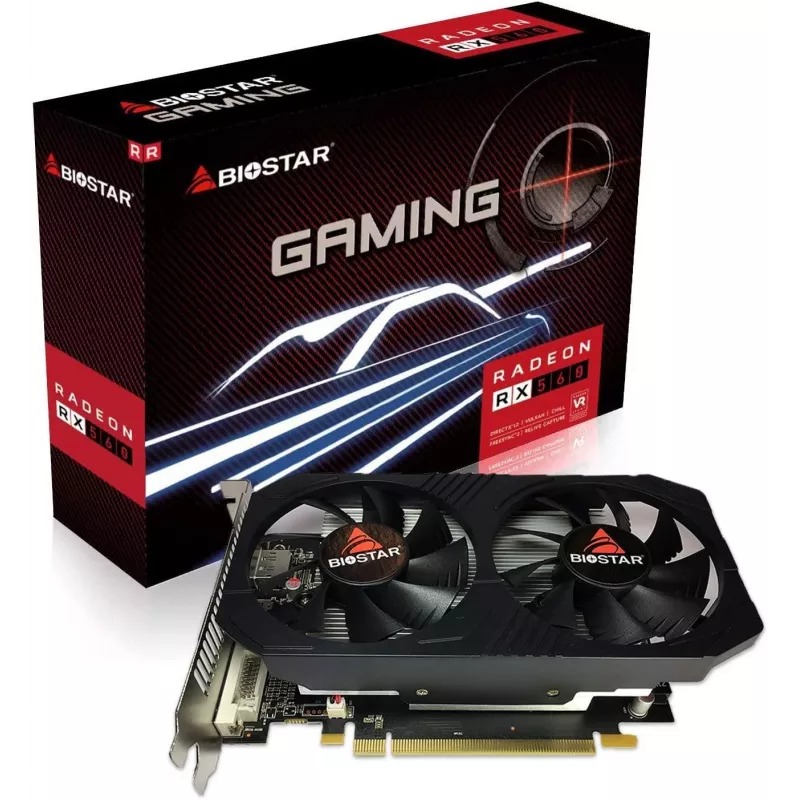 BIOSTAR Radeon RX 560 Gaming OC VA5615RF41 tarjeta gráfica, 4 GB GDDR5, 128 bits, PCIe 3.0, 1175 MHz