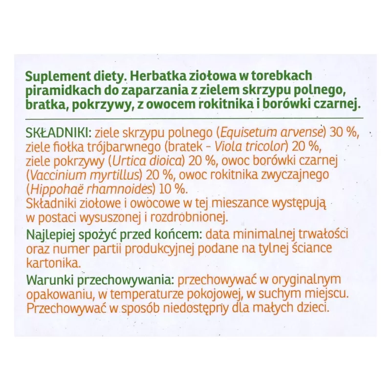 Infusión de hierbas Bonatium para cabello, piel y uñas Fix 20 unidades