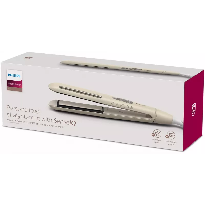 Philips serie 8000 BHS838/00 aparato de estilismo plancha de pelo Warm Beige 1800 W 2 m