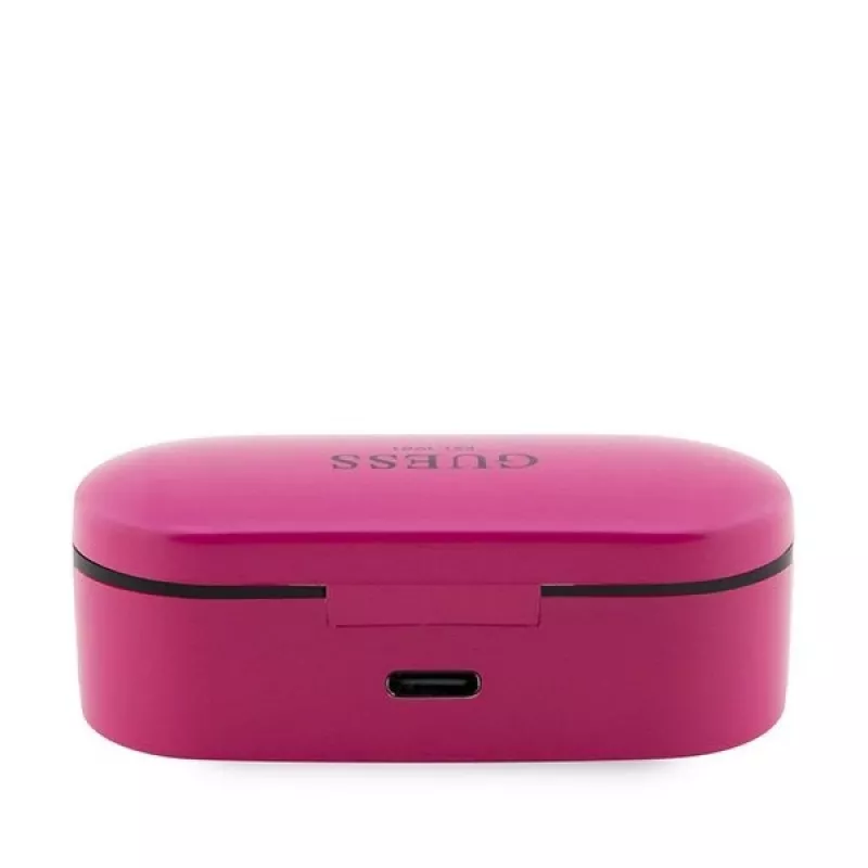 Guess GUTWST31EM auriculares true wireless, Bluetooth 5.0, 5 h, con estuche de carga, magenta
