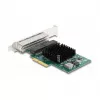 Tarjeta DeLOCK PCI Express x4 4 x RJ45 Gigabit LAN BCM Gris
