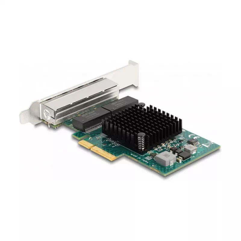 Tarjeta DeLOCK PCI Express x4 4 x RJ45 Gigabit LAN BCM Gris