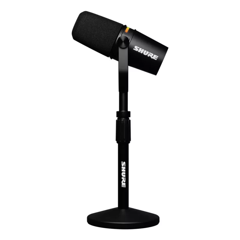 Shure MV7+-K-BNDL - micrófono para locución/canto con conexión XLR/USB-C, negro + soporte de mesa GATOR