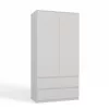 Armario guardarropa Top E Shop SZAFA MALWA B 5 estantes 2 puertas batientes blanco 900×500×1800 mm