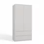Top E Shop SZAFA MALWA B armario de dormitorio, 5 estantes, 2 puertas, blanco