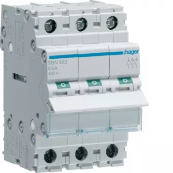 Hager SBN363 interruptor seccionador, 3P 63 A, 3 módulos