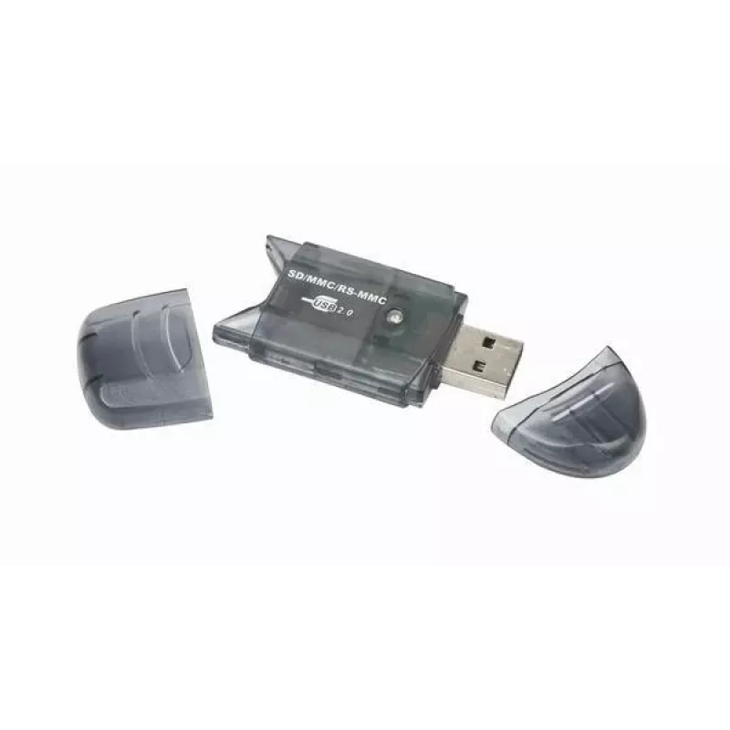 Lector de tarjetas USB 2.0 Gembird FD2-SD-1 — MMC/SD/SDHC/SDXC, 73×30×10 mm, 13 g, negro