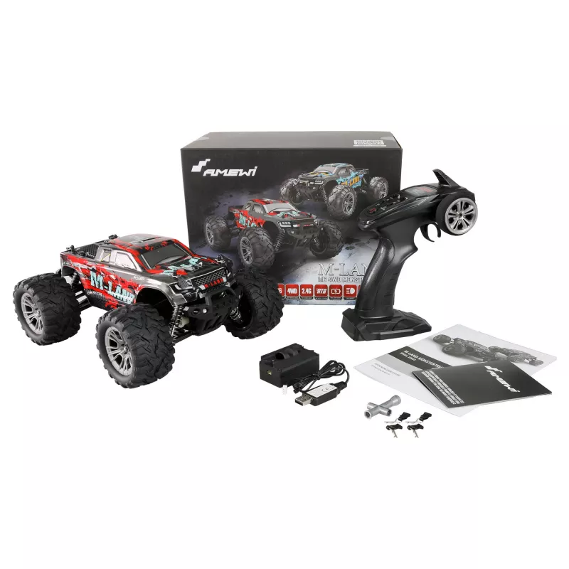 Amewi M-Land Monstertruck 48 km/h 4WD 1:16 RTR rojo (22622)