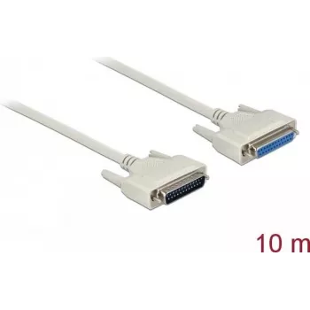 Cable serie DELOCK 83678, D-Sub 25 polos a D-Sub 25 polos, beige, 10 m