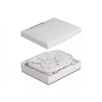Roseta de fibra óptica DeLOCK FTTH montaje en pared 4 x SC Simplex LC Duplex blanca