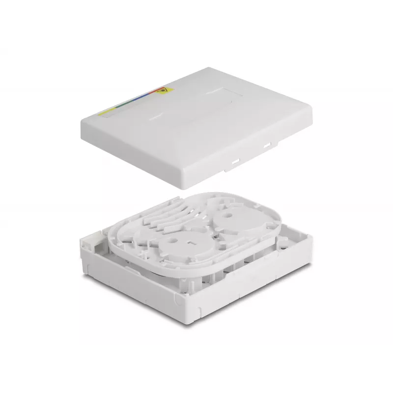 Roseta de fibra óptica DeLOCK FTTH montaje en pared 4 x SC Simplex LC Duplex blanca