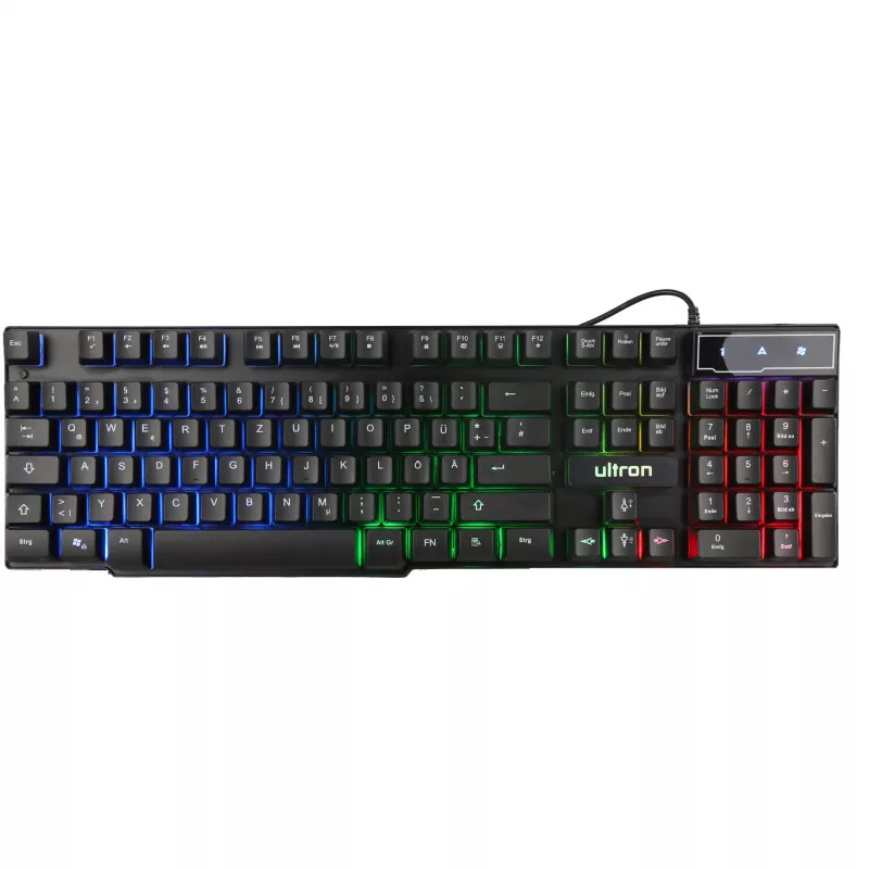 Set gaming Ultron HAWK teclado ratón QWERTZ alemán negro rojo blanco