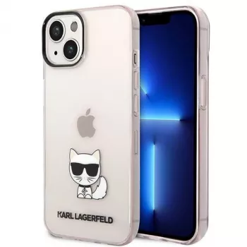 Karl Lagerfeld KLHCP14MCTRI iPhone 14 Plus / 15 Plus 6.7 Carcasa rígida rosa / rosa transparente Choupette Body
