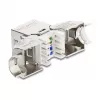 Módulo Keystone DeLOCK conector hembra RJ45 a LSA Cat.6A con bloqueo metálico sin herramientas acodado 90° apantallado