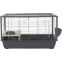 Jaula para conejos de interior ZOLUX Neolife Connect 101,5×54×51 cm – estructura metálica, base de plástico, gris