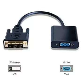 Adaptador de cable de vídeo Microconnect DVIDVGA 0,25 m DVI-D VGA (D-Sub) Negro