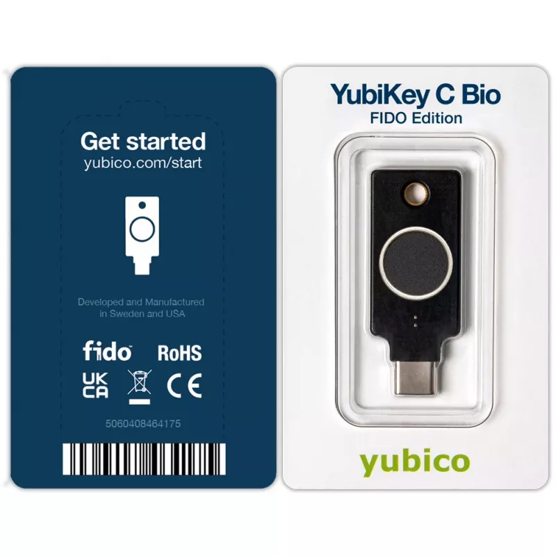 YubiKey C Bio FIDO Edition Yubico negro autenticación sin contraseña