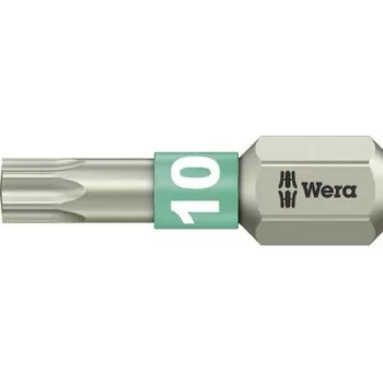 Bits de destornillador TORX® 25 mm Wera T10 para accionamiento de 6,3 mm (1/4 pulgadas)