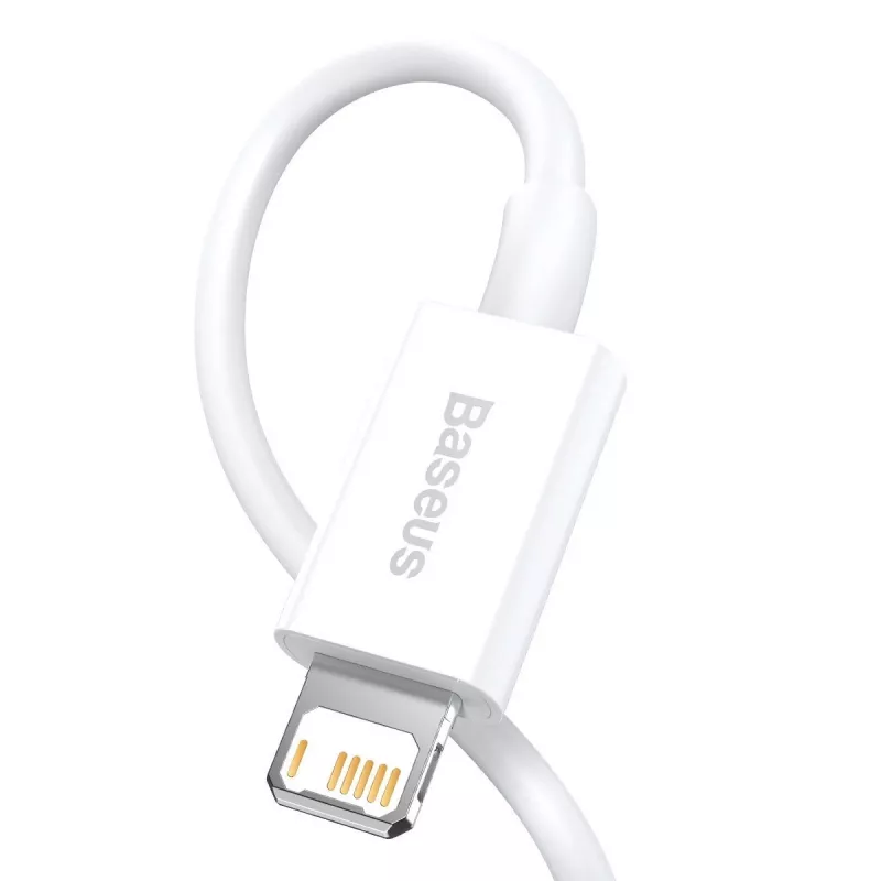 Cable Baseus Superior Series USB a Lightning, 2,4A, 0,25m (blanco)