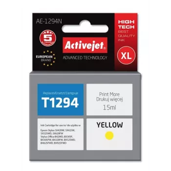 Activejet AE-1294N tinta (sustituto de Epson T1294; Supreme; 15 ml; amarillo)