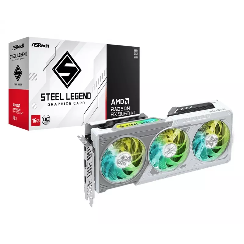 ASRock AMD Radeon RX 9060 XT Steel Legend 16GB OC Tarjeta gráfica
