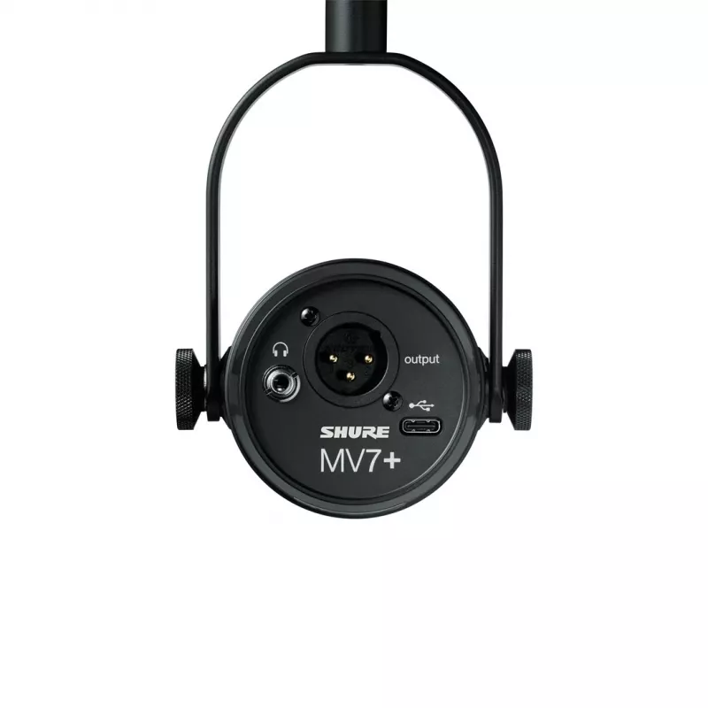 Shure MV7+-K - Micrófono para locución y canto con conexión XLR/USB-C, negro