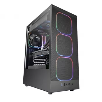 Caja de PC TACENS MARS MC-NEBULA Midi Tower con cristal templado, cuatro ventiladores aRGB de 120 mm, compatible con ATX, GPU hasta 30,2 cm