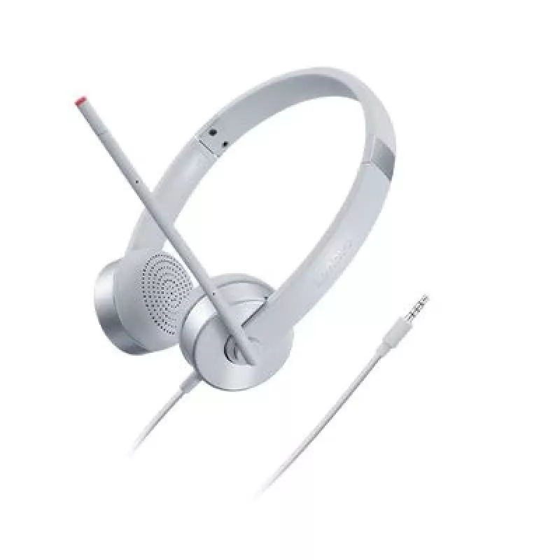 Lenovo 100 Auriculares estéreo analógicos Oficina/Call center Plata