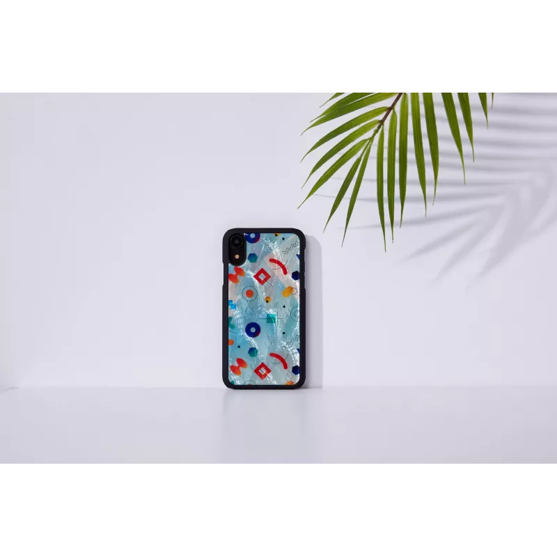 Funda protectora iKins para iPhone XR – diseño Poppin Rock negro