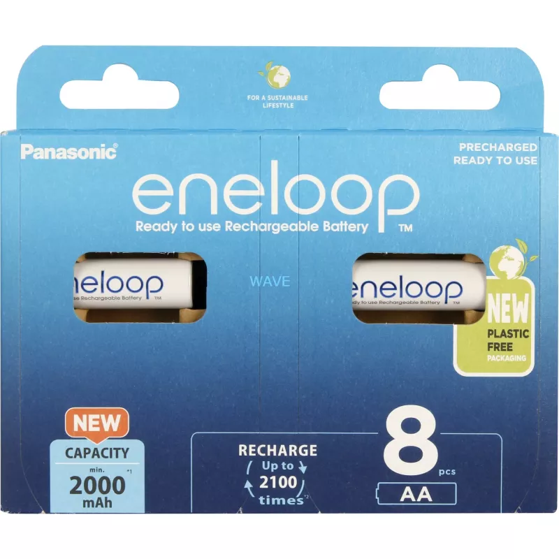 Baterías PANASONIC ENELOOP AA 2000 mAh 8 uds. (BK-3MCDE/8HH)
