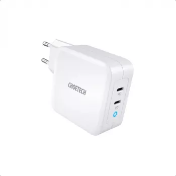 Adaptador de alimentación CHOETECH Charger GaN 2x USB-C 100W PD, modelo PD6008