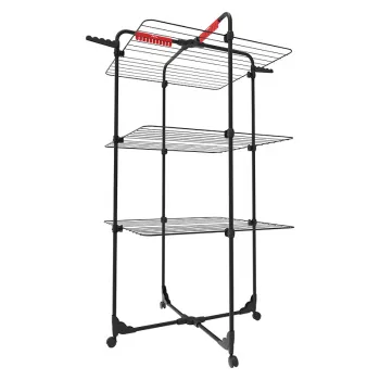 Tendedero de pared VILEDA Mixer 3 Ultimate — acero, 30 m de tendedero, plegable, con ruedas, 131×93×71 cm