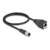 Cable adaptador DeLOCK M12 codificación D de 4 pines conector macho a RJ45 conector hembra 50 cm