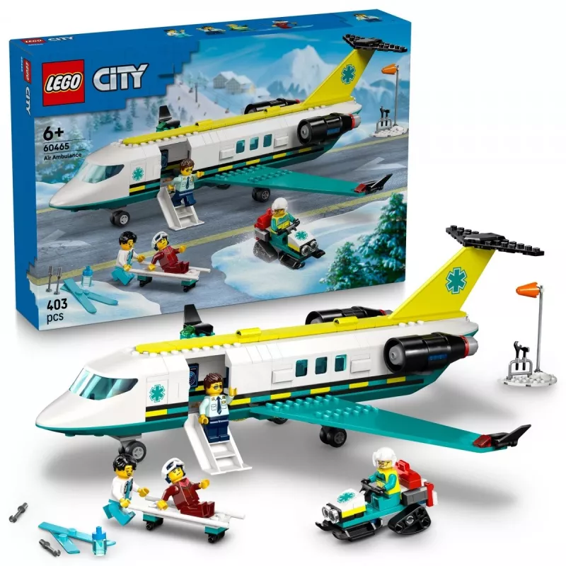 LEGO City Avión de rescate 60465 – pequeño set de construcción de avión de rescate, 403 piezas, 4 minifiguras, edad 6+