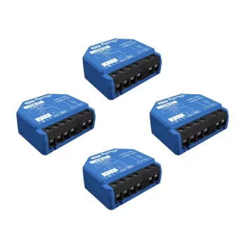 Interruptor inteligente Shelly 1 Gen3 – inalámbrico, 240 V AC, carcasa de plástico, 42×16×37 mm, pack de 4