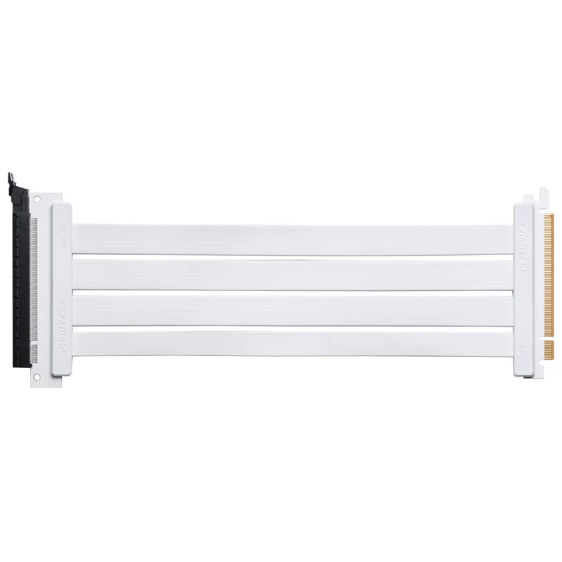 Cable plano Riser PCI-E 4.0 x16 PHANTEKS, 180 grados, 30 cm - blanco