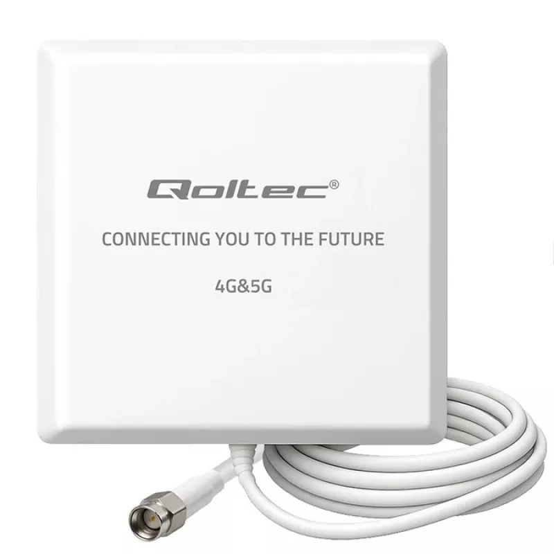 Antena 4G/5G LTE exterior QOLTEC 9 dBi con conector SMA y cable de 3 m