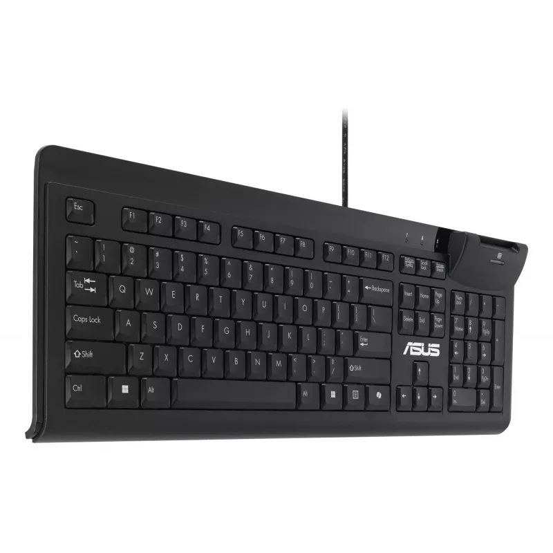 Teclado con cable de tamaño completo ASUS KU100 negro, distribución estonia, USB Type-A, cable de 2 m