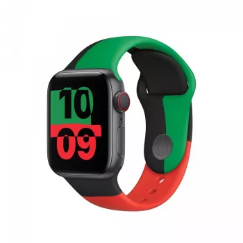 Correa Apple 44mm negro Unity Sport Band S/M negro verde rojo