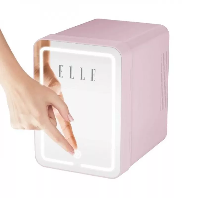 Mini nevera con espejo de maquillaje LED Elle ESDAFX04PUEU 4 L, lila