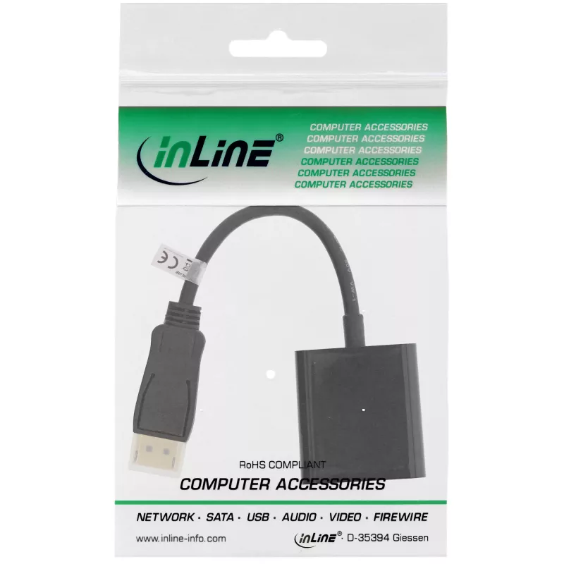 Adaptador de cable de vídeo Microconnect DPDVID 0,15 m DisplayPort DVI-D negro