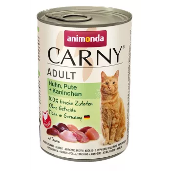 ANIMONDA Carny Adult Pollo, pavo, conejo - Comida húmeda para gatos - 400 g