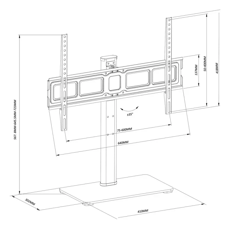 Soporte de TV MACLEAN MC-386 para televisores de 32