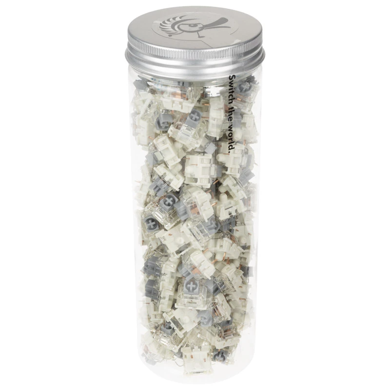 Interruptores Ducky Gateron G Pro Silver, mecánicos, 3-Pin, lineales, vástago MX, 45g - 110 uds. (DSK110-PPA3)